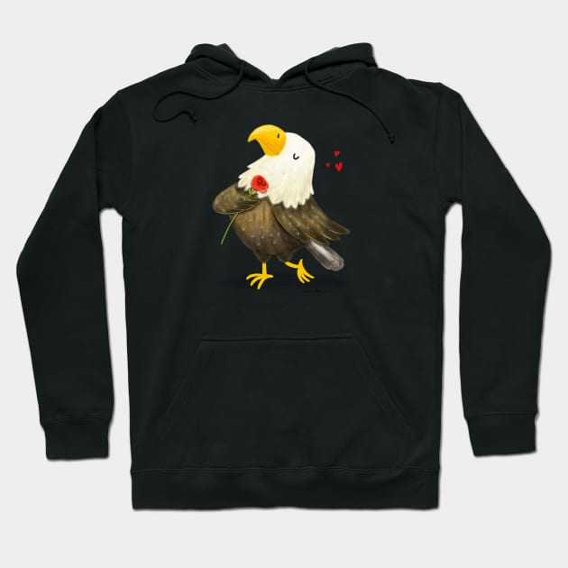 Bald Eagle Bird in love Hoodie by julianamotzko